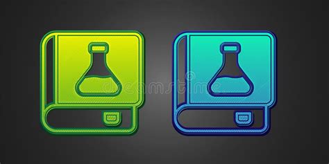 Green and Blue Chemistry Book Icon Isolated on Black Background. Vector Stock Vector ...