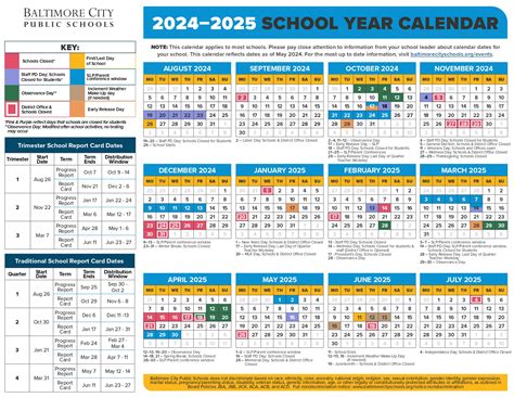 Baltimore City Public Schools Calendar 2024-2025 [PDF]