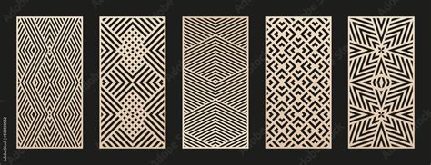 Laser cut patterns set. Vector collection of abstract geometric ...