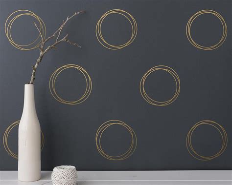 Geometric Wall Decals Circle Wall Decals, Ring Decals, Gold Decal ...