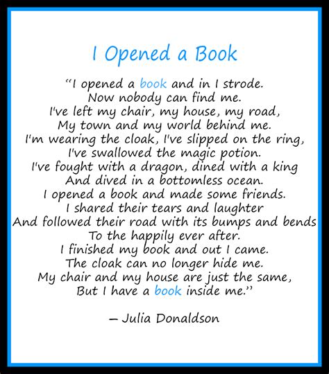 I Opened a Book by Julia Donaldson | Ann's Words