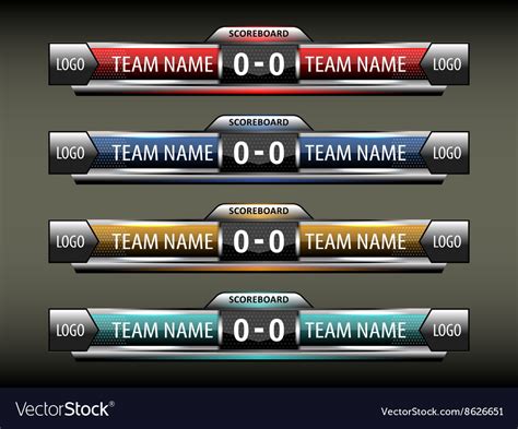 Sport scoreboard design template Royalty Free Vector Image