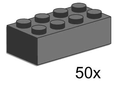 LEGO 3729 2x4 Dark Grey Bricks | Brickset