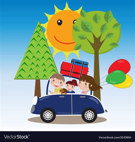 Family road trip Royalty Free Vector Image - VectorStock