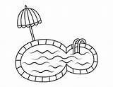 Printable Simple Swimming Pool Coloring Page sketch template