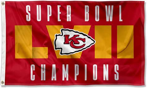 Amazon.com : Kansas City Chiefs 2022 2023 Super Bowl LVII Champions Flag Outdoor Indoor 3x5 Foot ...