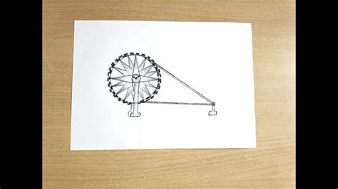 How to Draw Charkha very easy / Gandhi Jayanti Special Drawing /Spinning Wheel Drawing Step by ...