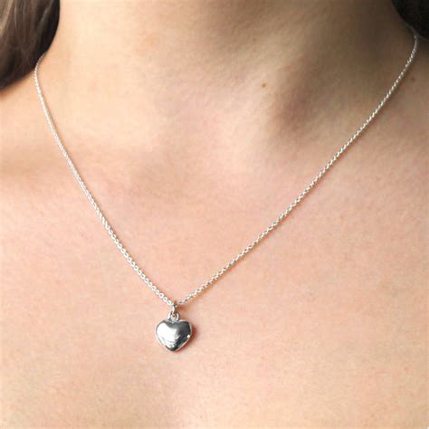 Solid Silver Heart Necklace By Hersey Silversmiths | notonthehighstreet.com