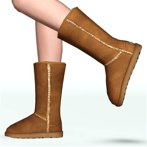 Mod The Sims - Ugg Boots Classic Tall - sheepskin boots for female sims of all age groups