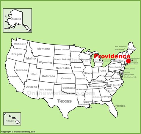 Providence location on the U.S. Map - Ontheworldmap.com