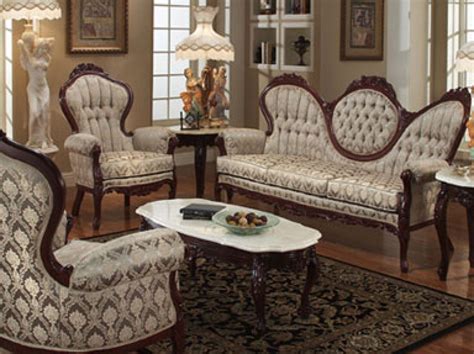 Victorian furniture style sofa and arm chairs | Victorian living room ...