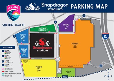 What are the parking zones at Snapdragon Stadium? - San Diego Wave Fútbol Club