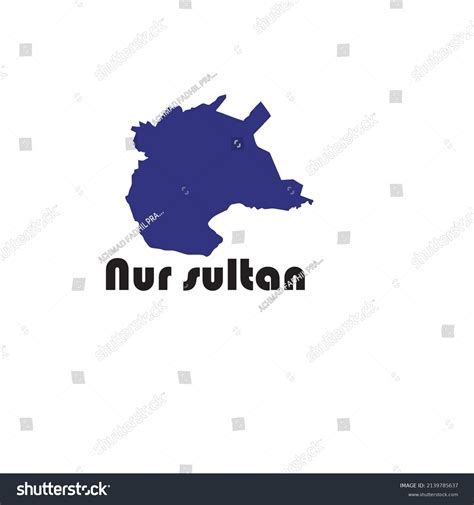 Nur Sultan Map On White Background Stock Vector (Royalty Free ...