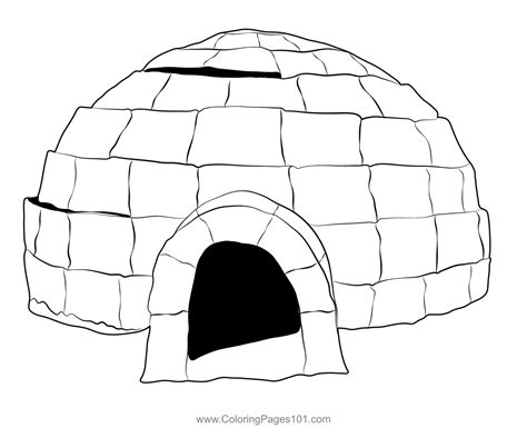 Igloo Snow Coloring Page for Kids - Free Igloo Printable Coloring Pages ...