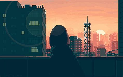 HD wallpaper: pixel art, city, women | Wallpaper Flare