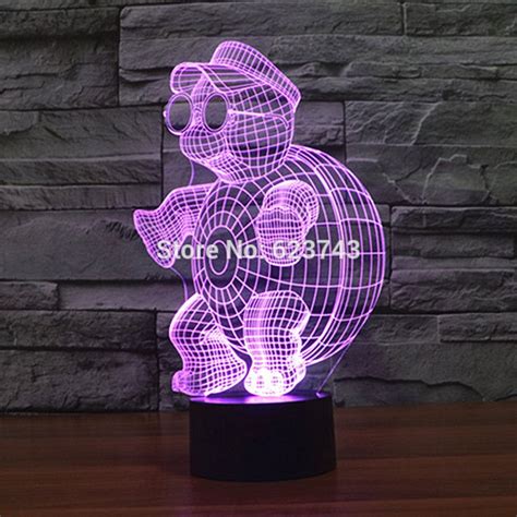 Free Shipping Colors Changing Little Tortoise Acrylic 3D LED Night Light USB LED Decorative ...