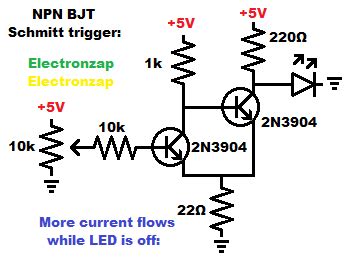 Schmitt Trigger NPN BJT - Electronzap