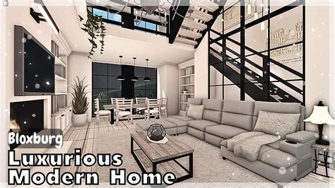 BLOXBURG: Luxurious Modern Home Speedbuild (interior + full tour) | Roblox House Build - YouTube