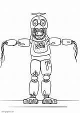 FNaF Withered Chica Coloring Page  Free Printable Coloring Pages sketch template