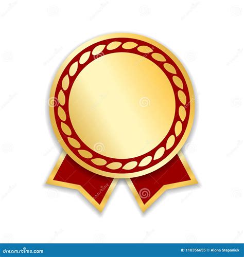 Award Ribbon Isolated. Gold Red Design Medal, Label, Badge, Certificate Stock Vector ...