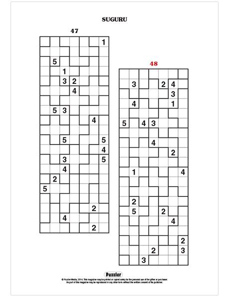 Fifty Suguru Printable Puzzle | Puzzler®