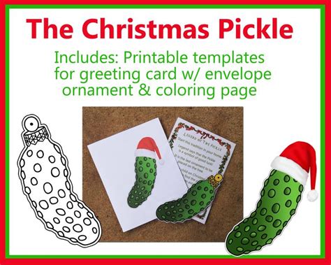 PRINTABLE the Christmas Pickle, Legend, Coloring Page, Ornament and ...