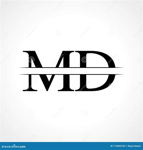 Initial MD Letter Logo Design Vector Template. Abstract Black Letter MD ...