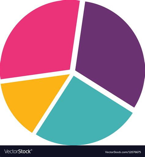 Colorful silhouette with pie chart Royalty Free Vector Image