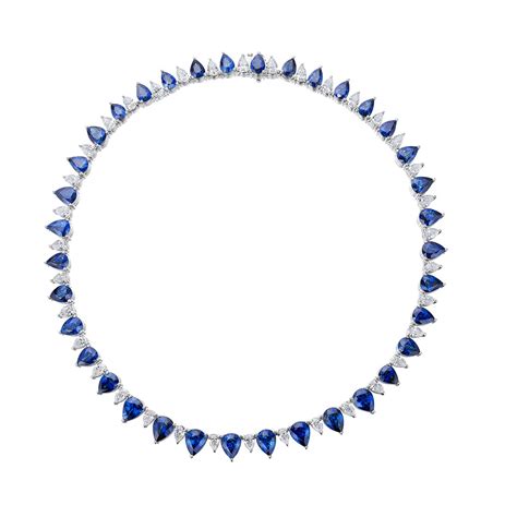 Sapphire & Diamond Pear Shape Necklace – SES Creations