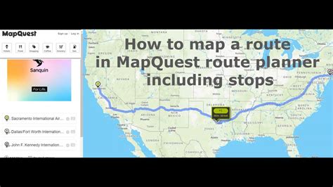 How to map a route in MapQuest route planner including stops - YouTube