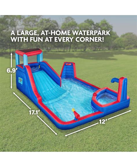 Sunny fun inflatable water slide blow up pool kids water park blue ...