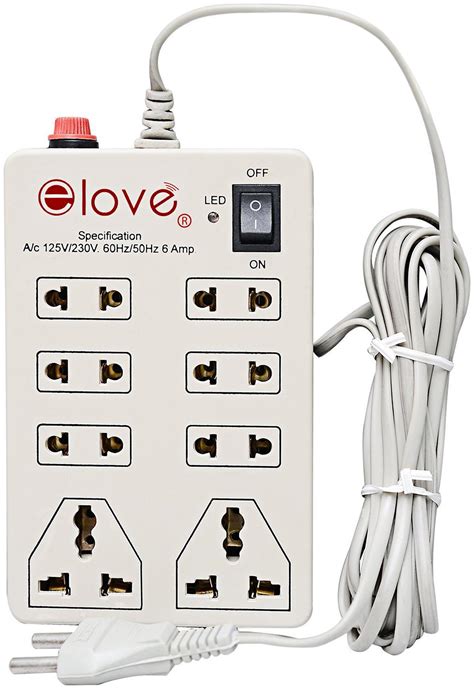 Buy elove Multi Pin White Extension Board ( 3 m , 8 Socket , 1 Switches ...