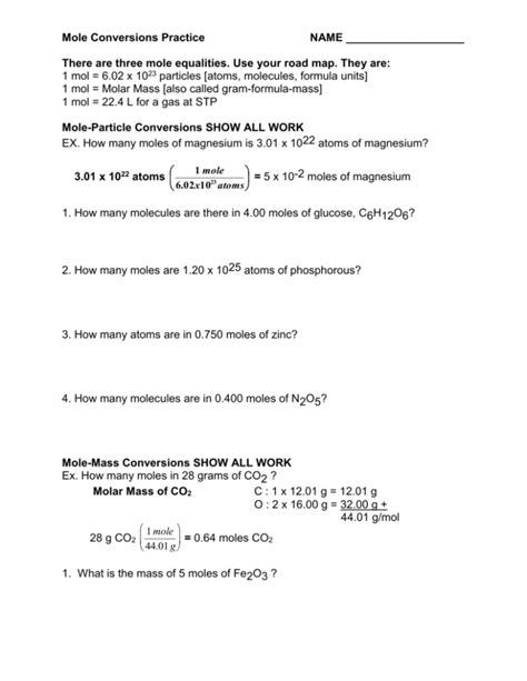 13+ Mole Conversion Worksheet Pdf Answers - NamrahElliana