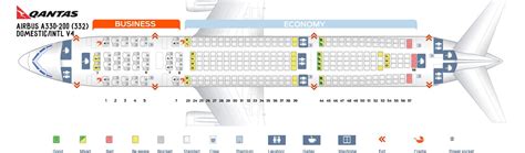 Seat Map and Seating Chart Airbus A330 200 Domestic International V4 Qantas | Airbus, Fleet ...