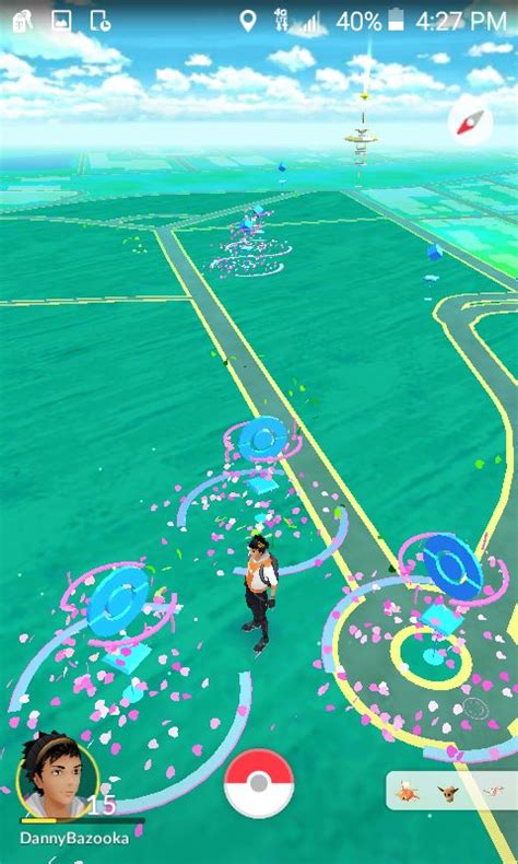 At my local park, there are three pokestops right next to each other. I ...