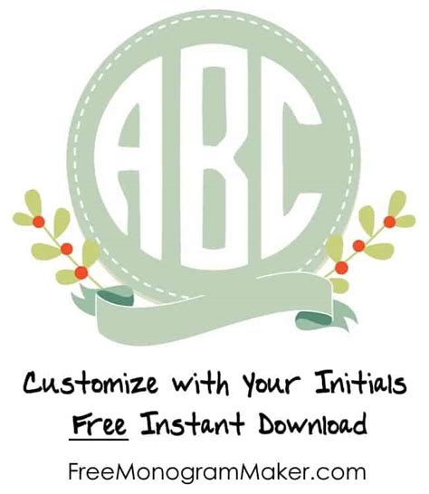 Free Customizable Monogram Frames and Borders | Instant Download