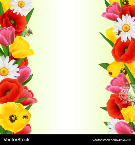 Colorful flower border Royalty Free Vector Image