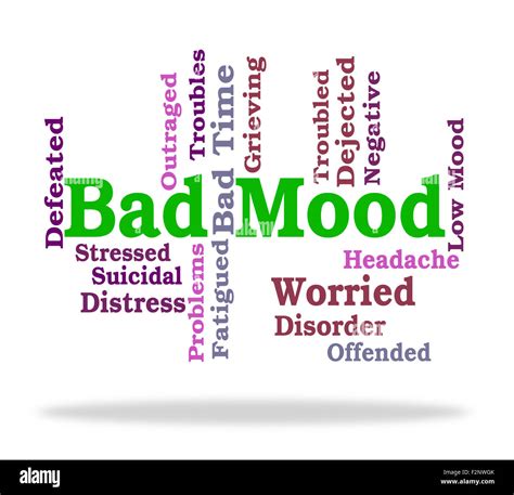 Bad Mood Meaning Word Words And Moody Stock Photo - Alamy