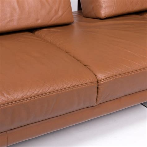 Rolf Benz Leather Sofa Cognac Corner Sofa at 1stDibs