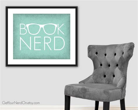 Book Nerd Poster Nerd Glasses Print Book Lover Wall Art