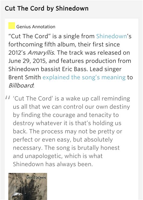 Cut The Cord – Cut The Cord Lyrics Meaning