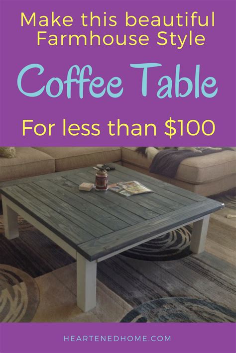 Create this beautiful wood coffee table and add a little farmhouse ...