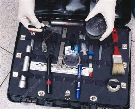 Crime scene investigation kit - Stock Image - H200/0129 - Science Photo Library