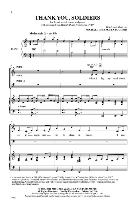 Thank You Soldiers Sheet Music by Souders/Souders (SKU: 37860 ...