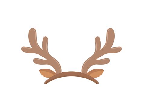 Antlers of elk or reindeer, christmas element, headband with antlers, vector cartoon style ...