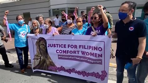 Filipino comfort women survivors rally outside Japanese embassy - CGTN