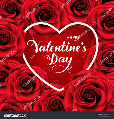 Valentines Day Background Red Roses Heart Stock Vector (Royalty Free) 561388174 | Shutterstock