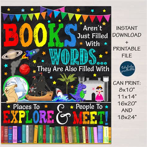 Classroom School Library Books Poster | TidyLady Printables