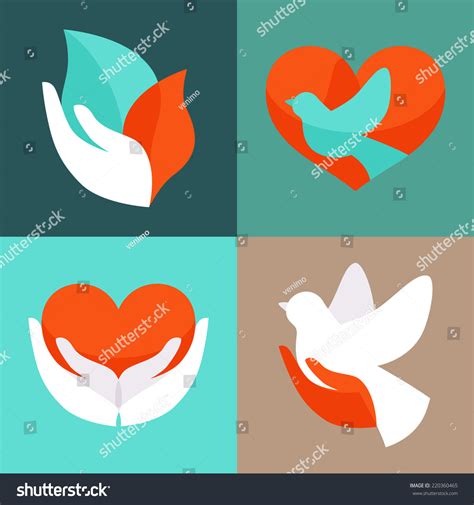 Vector Set Signs Love Care Collection Stock Vector (Royalty Free ...