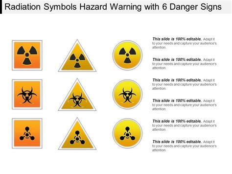 Radiation Symbols Hazard Warning With 6 Danger Signs Ppt Slide | PowerPoint Slide Templates ...